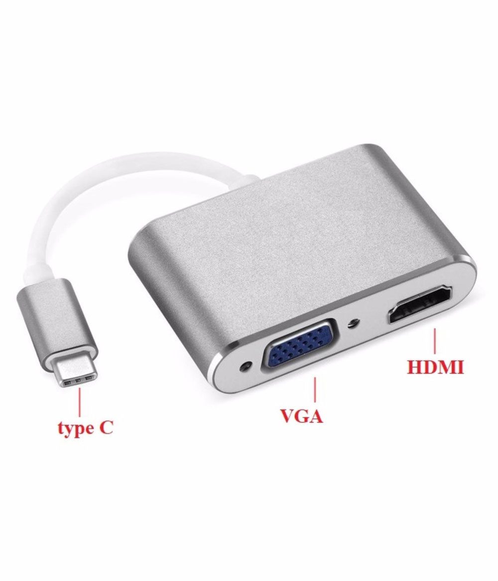 Cáp USB Type C to HDMI+VGA